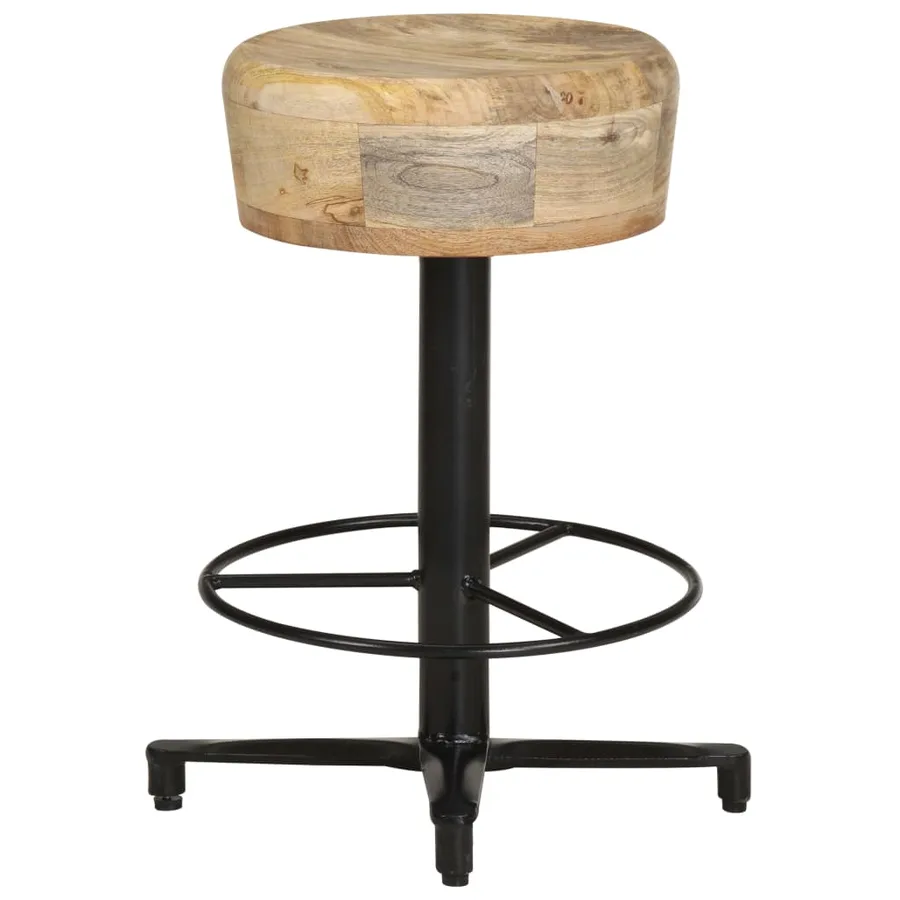 Tabourets de bar lot de 2 52 cm bois de manguier massif - 3