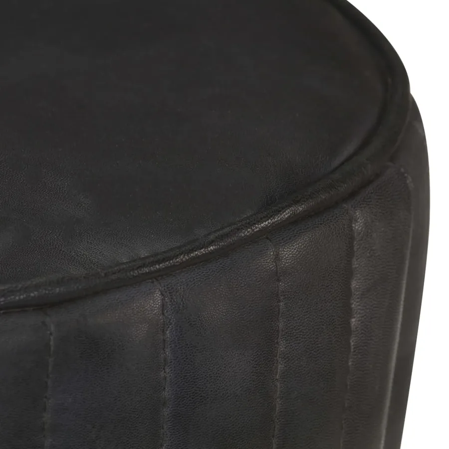 Tabouret de bar Noir Cuir véritable - 3