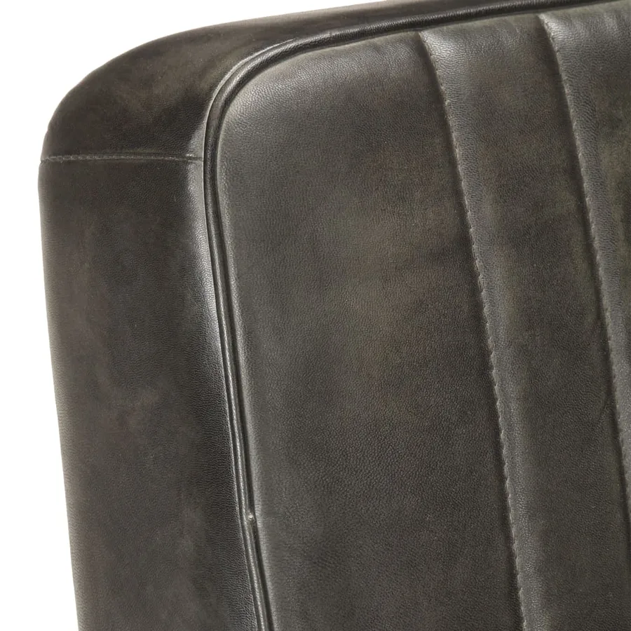 Chaise de canapé cantilever gris délavé cuir véritable - 5
