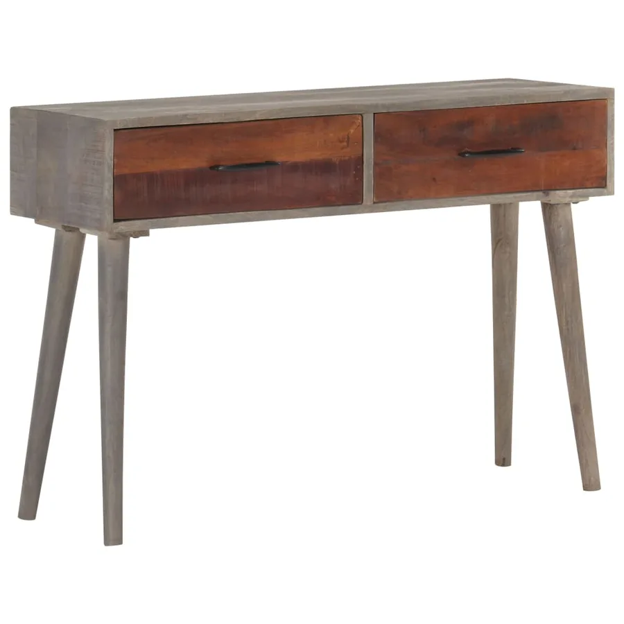 Table console Gris 110x35x75 cm Bois de manguier massif brut - 10