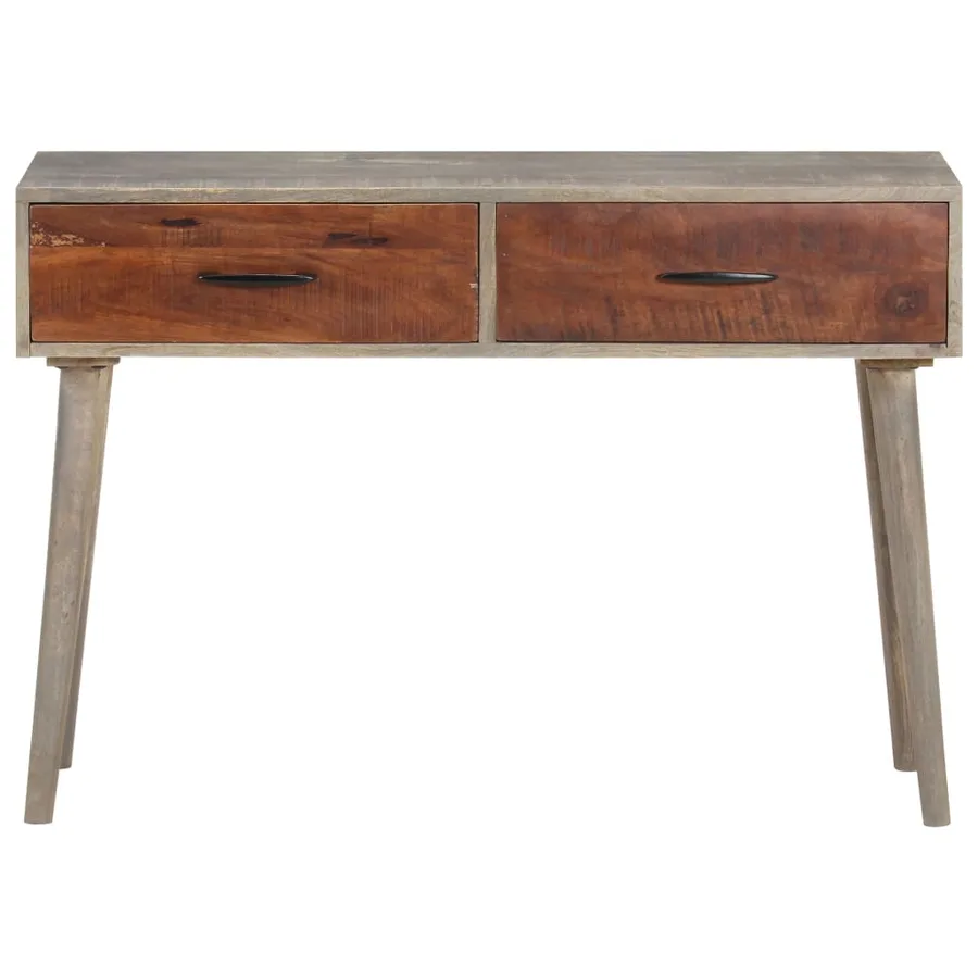 Table console Gris 110x35x75 cm Bois de manguier massif brut - 3