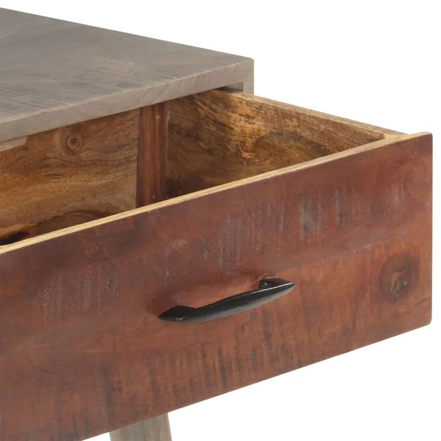 Table console Gris 110x35x75 cm Bois de manguier massif brut - 5