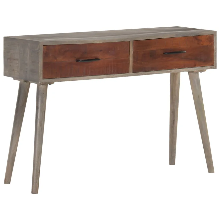 Table console Gris 110x35x75 cm Bois de manguier massif brut - 7