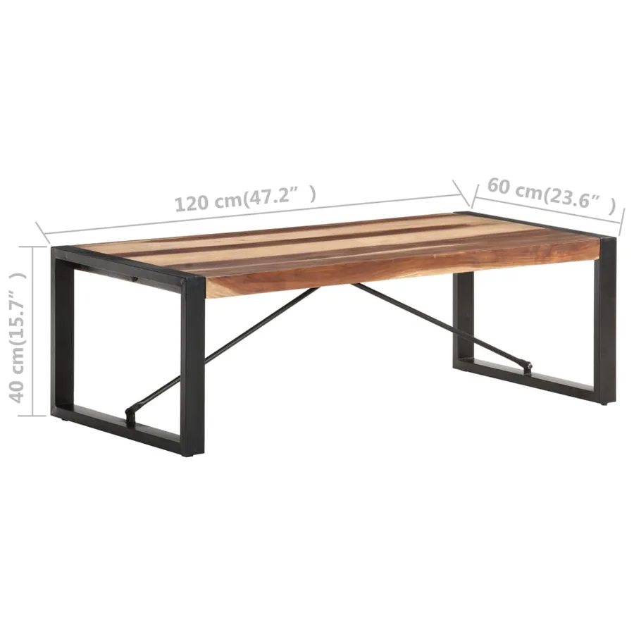 Table basse 120x60x40 cm Bois massif - 6