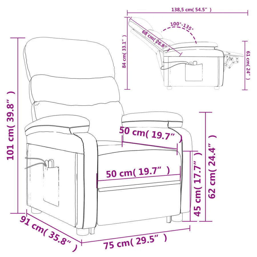 Fauteuil de massage Anthracite Similicuir - 16