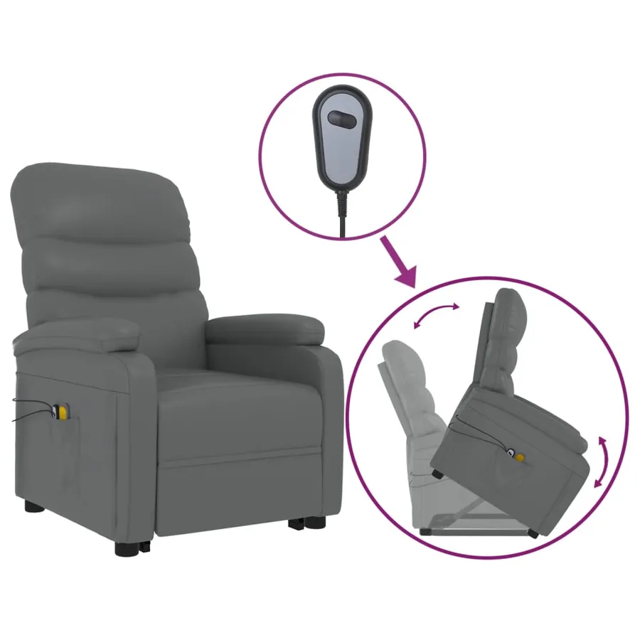 Fauteuil de massage Anthracite Similicuir - 2