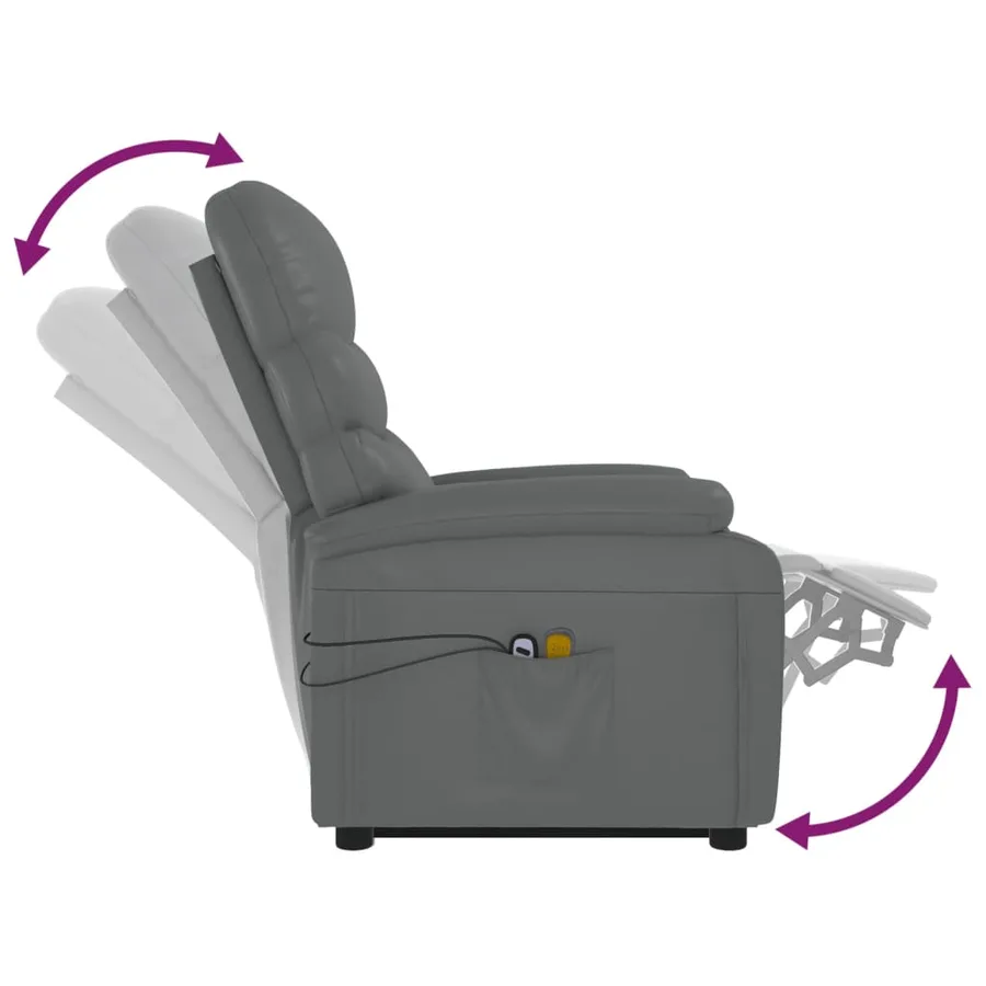 Fauteuil de massage Anthracite Similicuir - 9