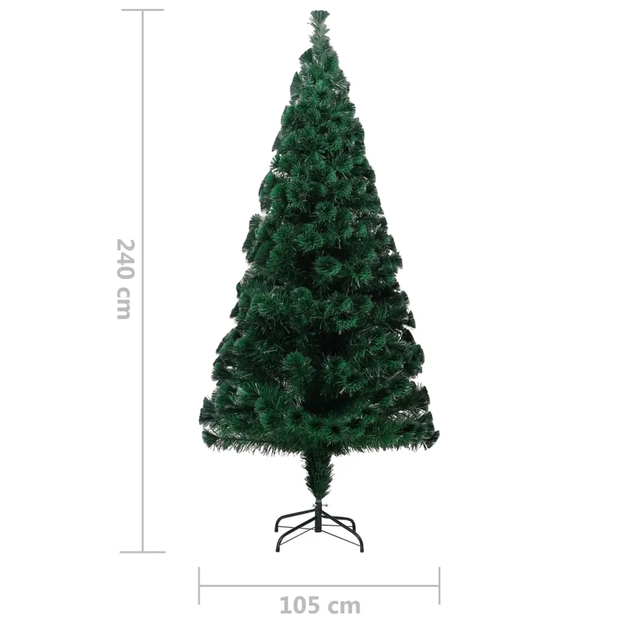 Sapin de Noël artificiel avec support vert 240 cm fibre optique - 10