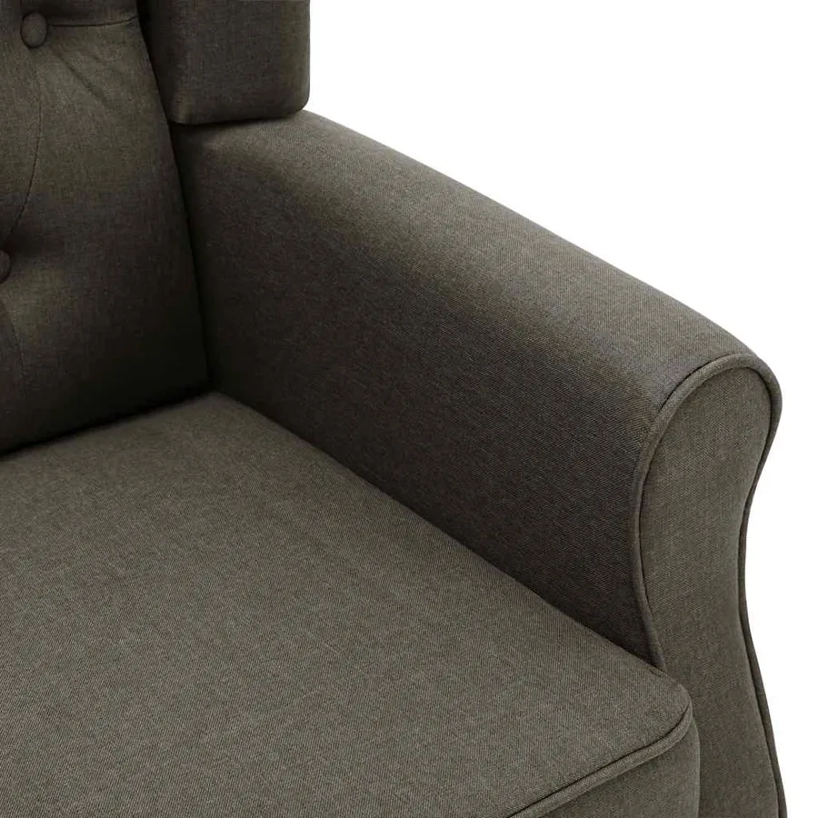 Fauteuil avec repose-pied Taupe Tissu - 6