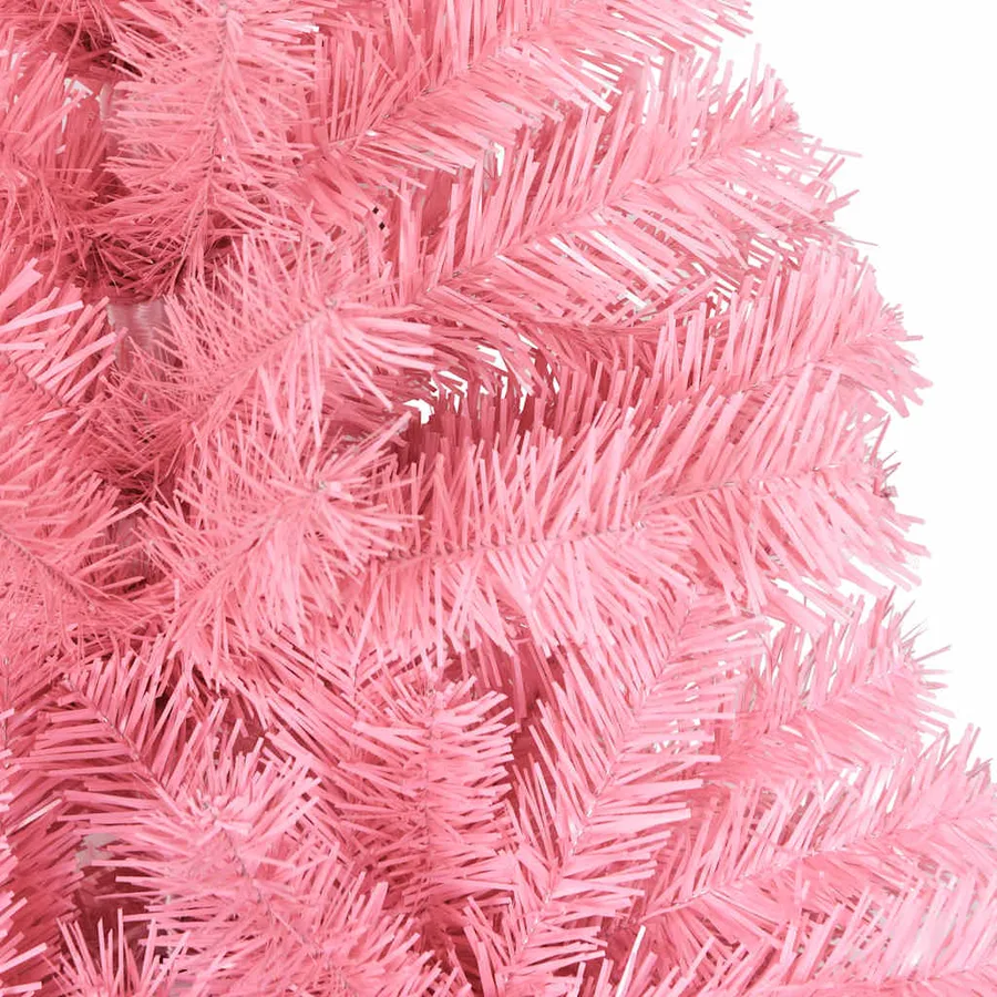 Sapin de Noël artificiel avec support rose 210 cm PVC - 5