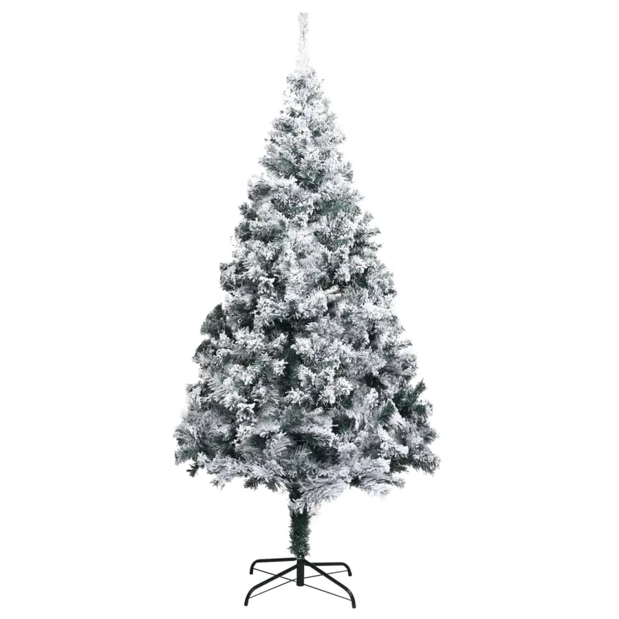 Sapin de Noël artificiel avec neige floquée vert 210 cm PVC - 2