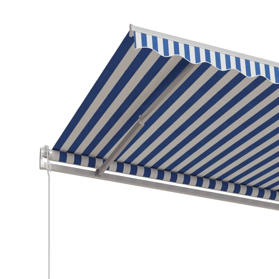 Auvent rétractable automatique 400x350 cm Bleu et blanc - 5