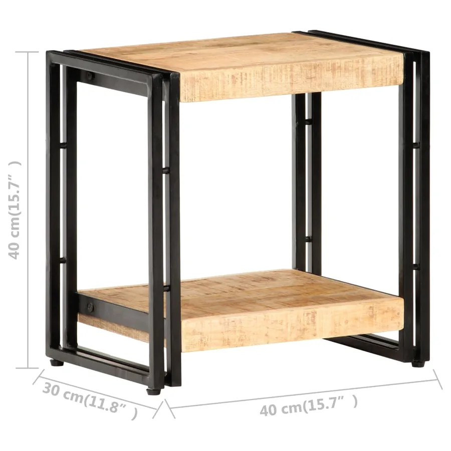 Table d'appoint 40x30x40 cm Bois de manguier brut - 5