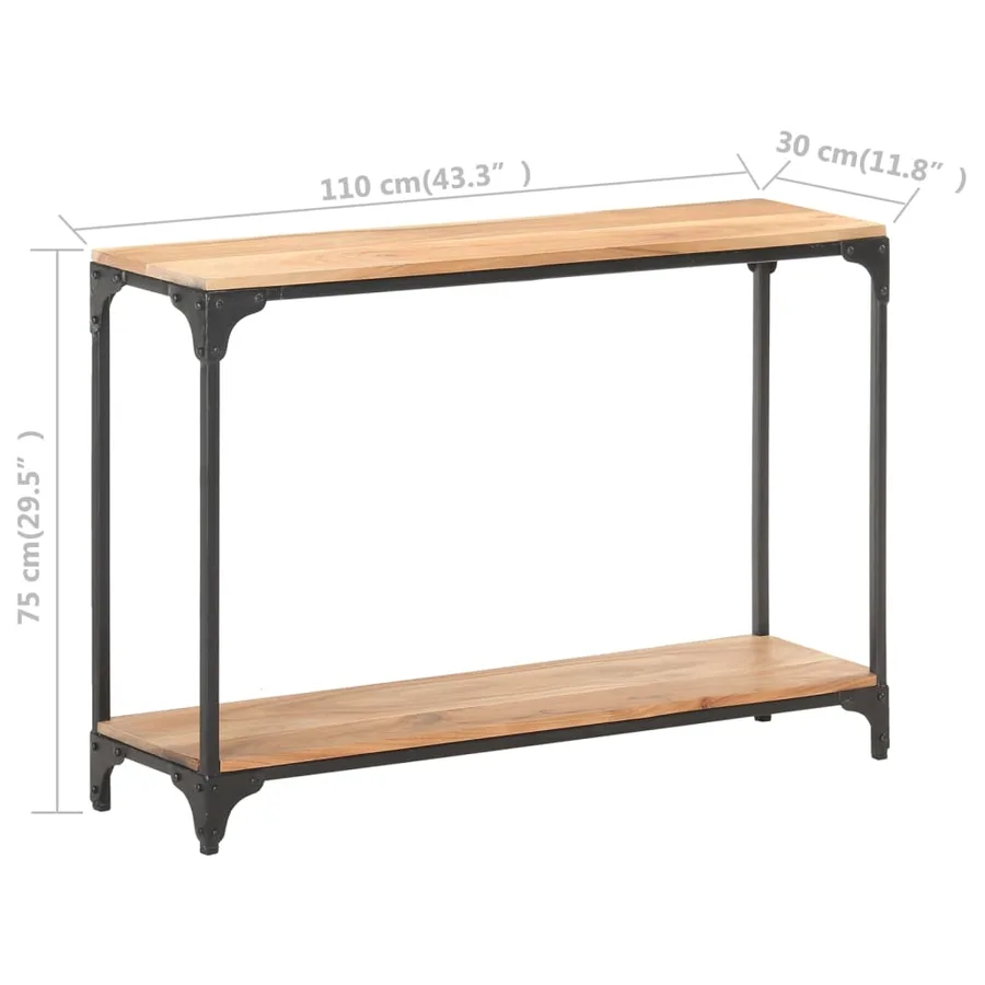 Table console 110x30x75 cm Bois solide d'acacia - 7