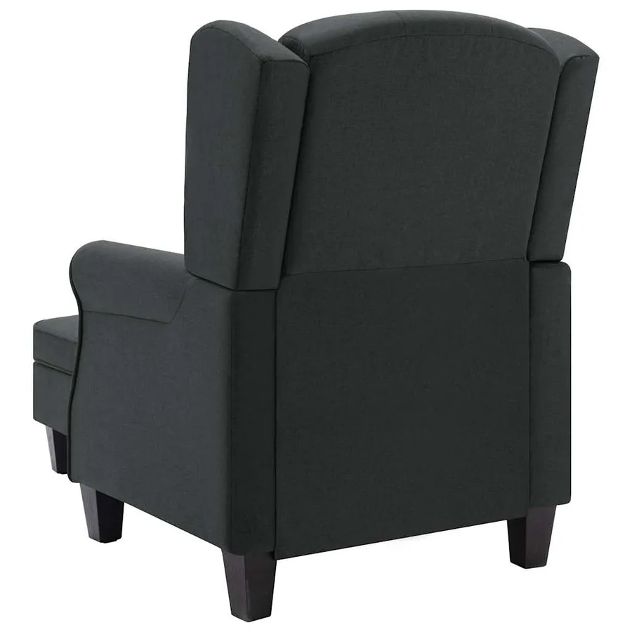 Fauteuil avec repose-pied Gris foncé Tissu - 5