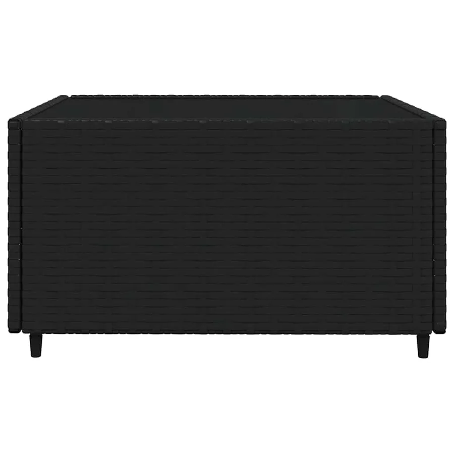 Salon de jardin 4 pcs avec coussins Noir Résine tressée - 8