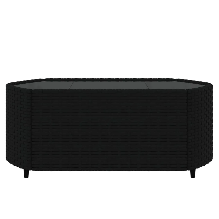 Salon de jardin 4 pcs avec coussins Noir Résine tressée - 8
