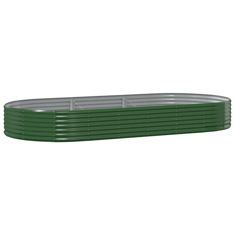 Lit surélevé de jardin Acier galvanisé 296x140x36cm Vert - 2