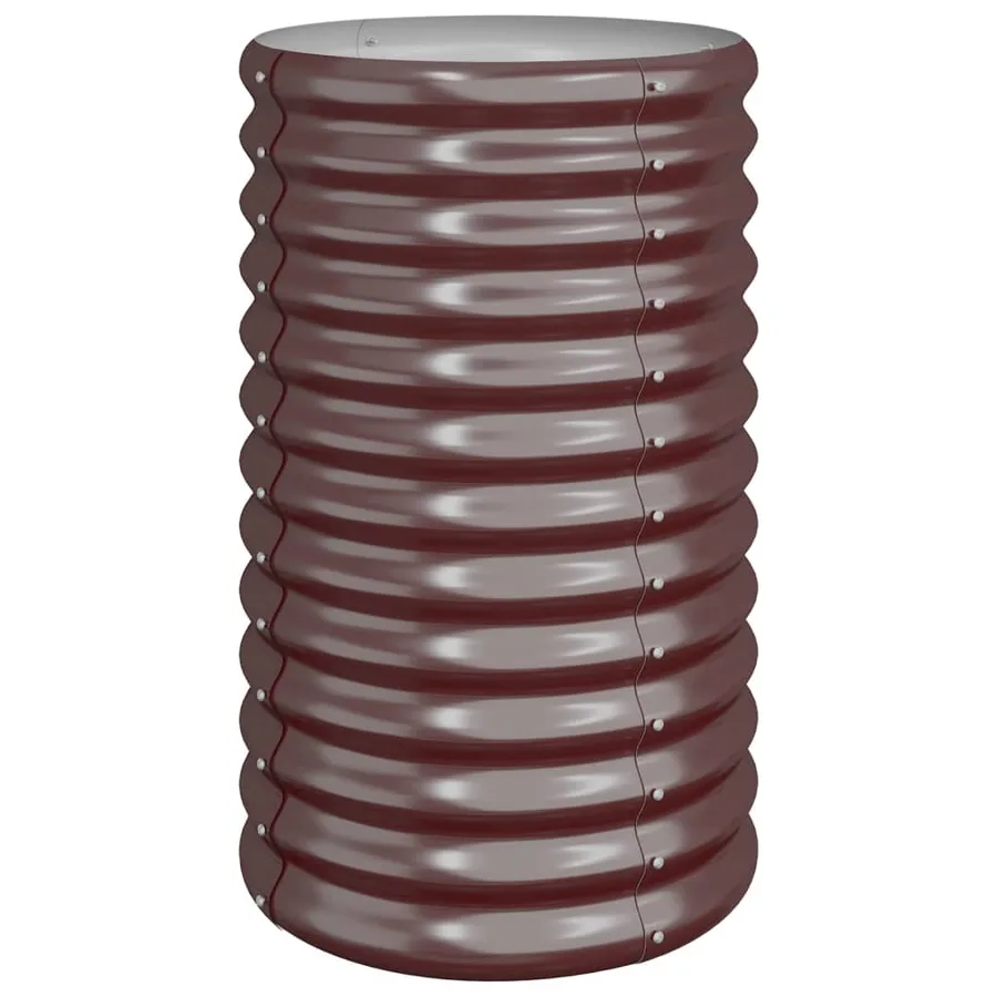 Jardinière de jardin Acier galvanisé 40x40x68 cm Marron - 2