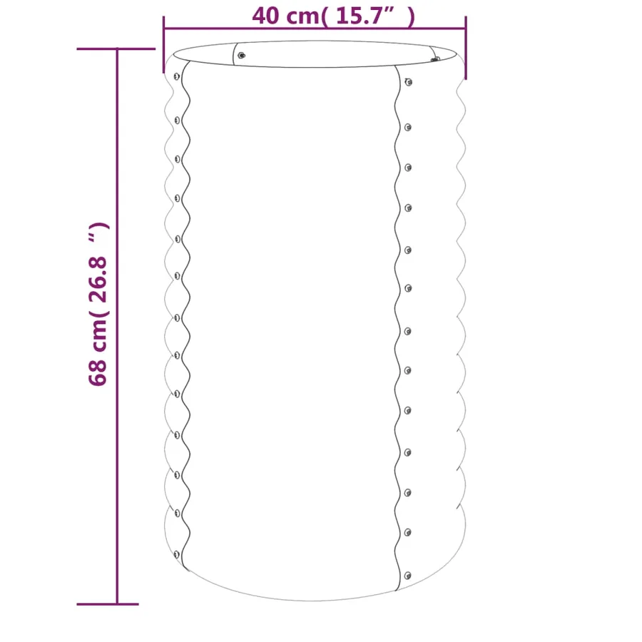 Jardinière de jardin Acier galvanisé 40x40x68 cm Marron - 4