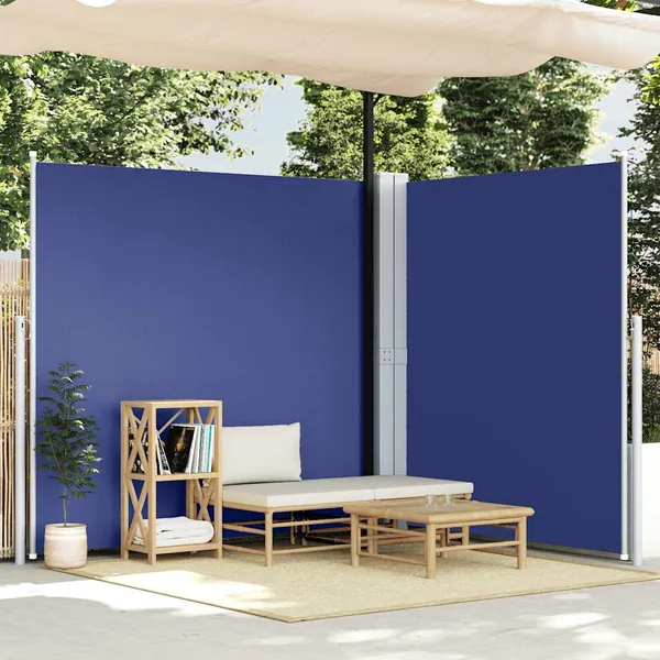 Auvent latéral rétractable Bleu 200x600 cm