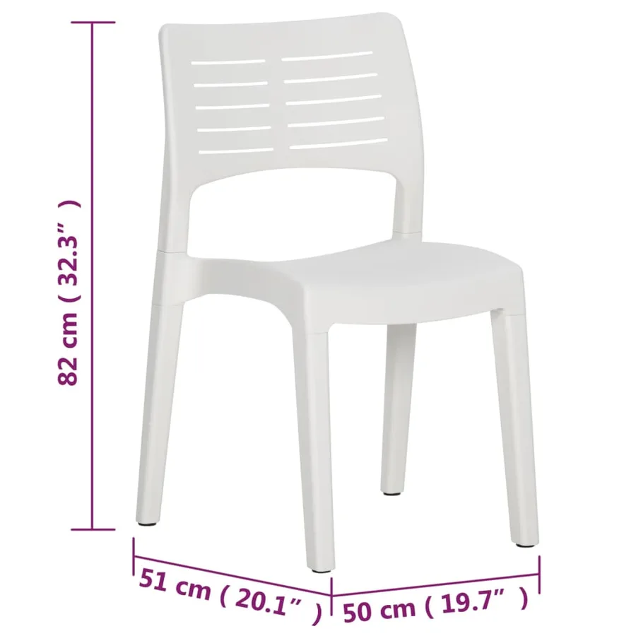 Chaises de jardin lot de 2 Blanc Polypropylène - 10