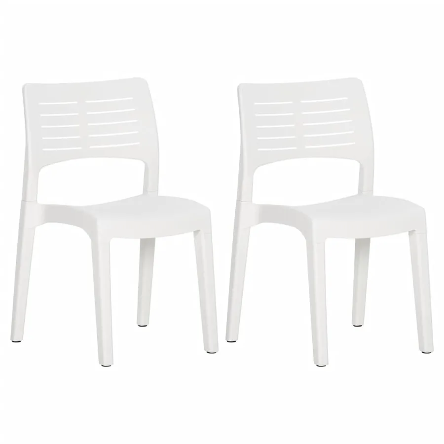 Chaises de jardin lot de 2 Blanc Polypropylène - 2