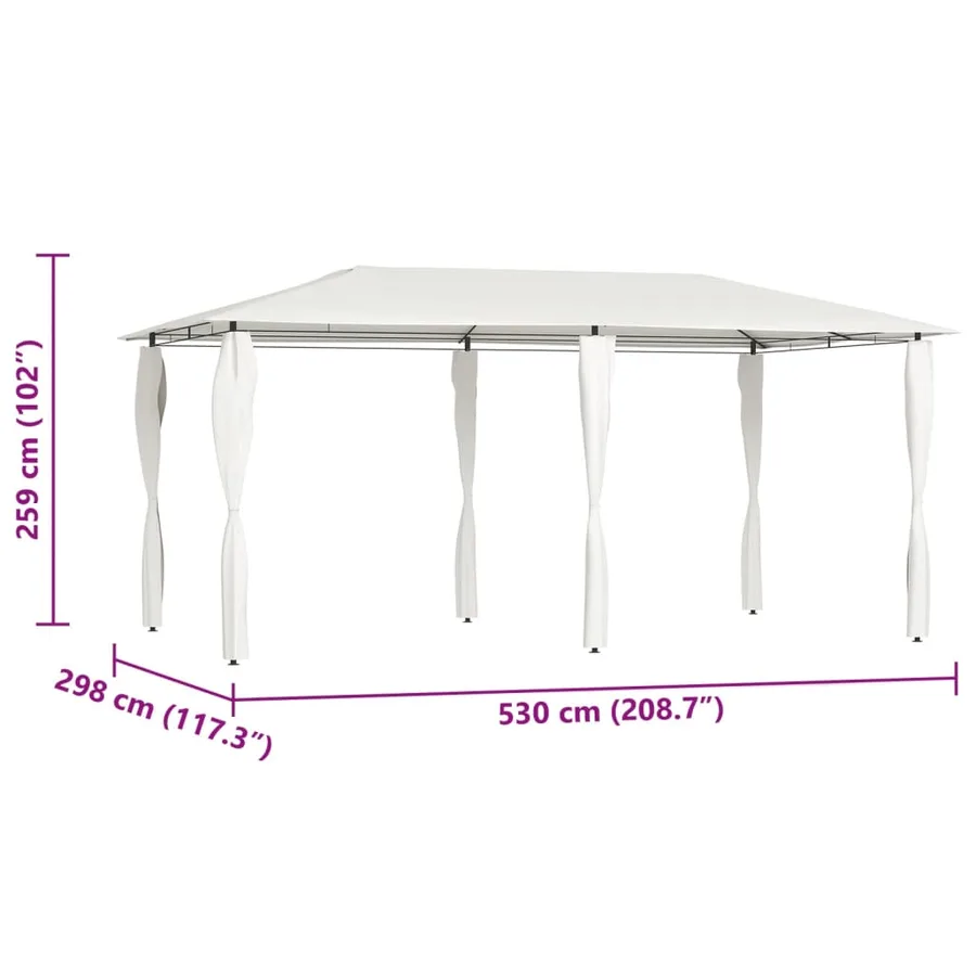 Belvédère avec revêtement de poteaux 2,98x5,3x2,59 m 160 g/m² - 4