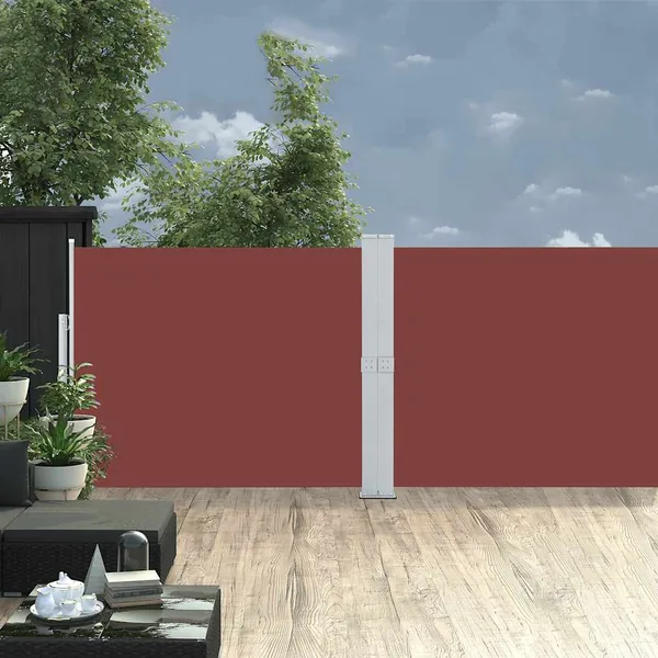 Auvent latéral rétractable de patio 140x1200 cm Marron