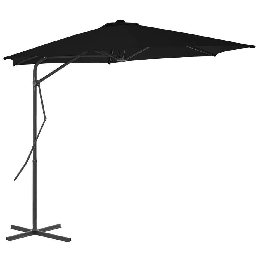 Parasol de jardin avec mât en acier noir 300x230 cm - 2