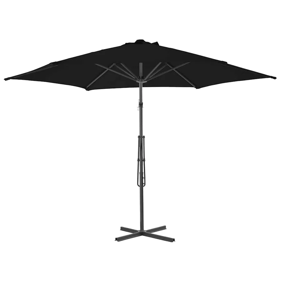 Parasol de jardin avec mât en acier noir 300x230 cm - 3