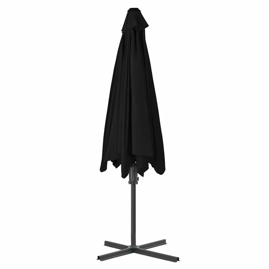 Parasol de jardin avec mât en acier noir 300x230 cm - 4