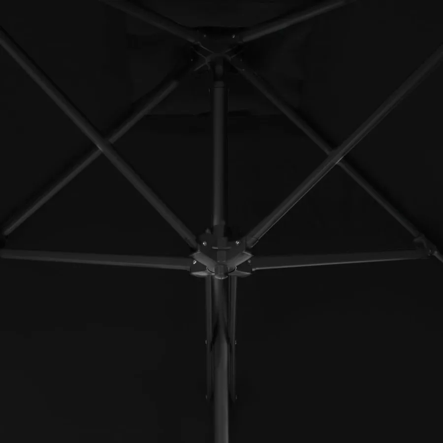 Parasol de jardin avec mât en acier noir 300x230 cm - 5