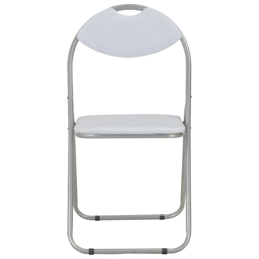 Chaises pliantes à manger lot de 2 blanc similicuir - 3