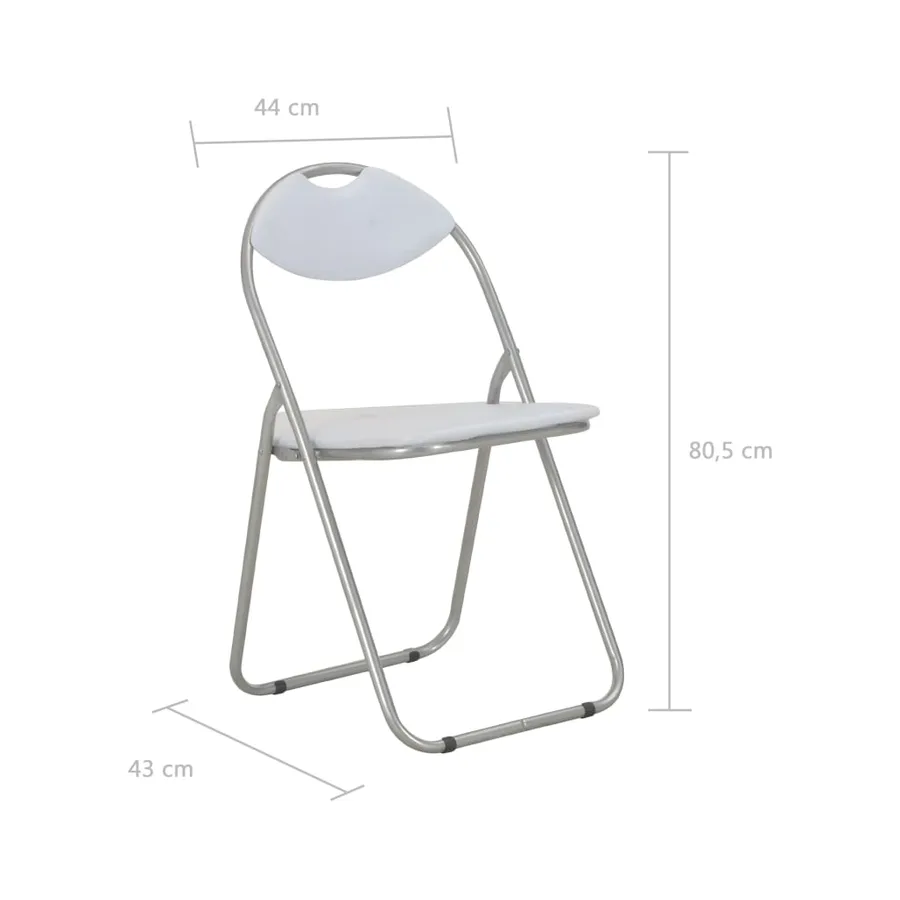 Chaises pliantes à manger lot de 2 blanc similicuir - 7