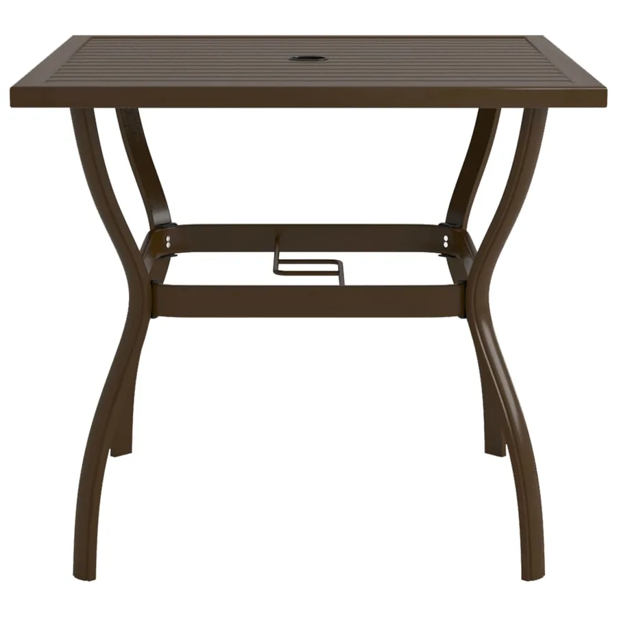 Table de jardin Marron 81,5x81,5x72 cm Acier - 2