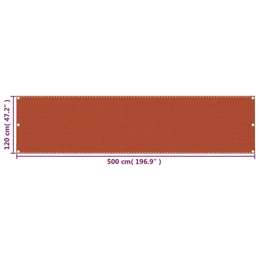 Écran de balcon Orange 120x500 cm PEHD - 5