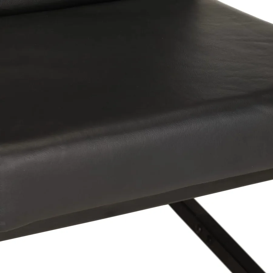 Fauteuil noir cuir véritable - 6