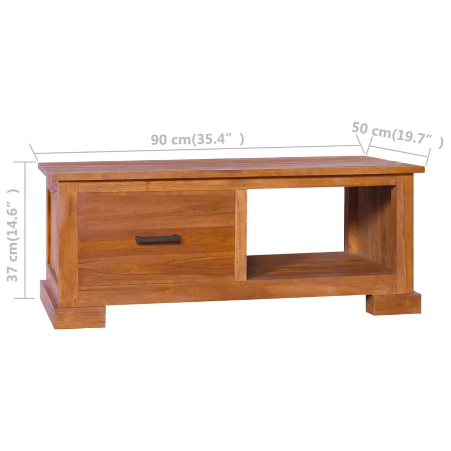 Meuble TV 90x50x37 cm Bois de teck massif - 8