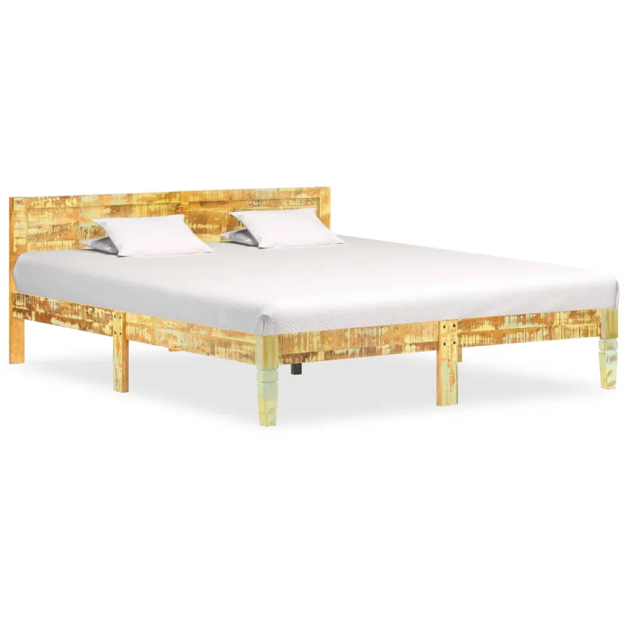 Cadre de lit sans matelas Bois de récupération massif 180x200cm