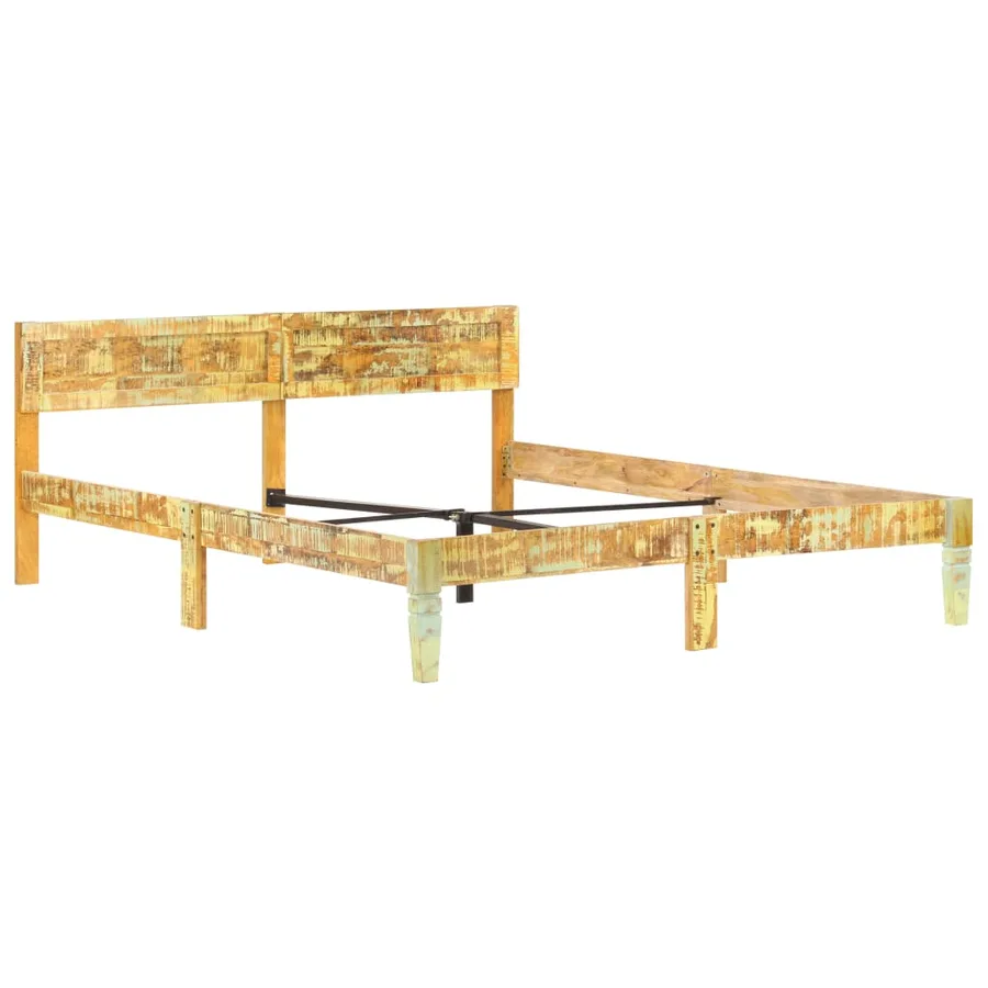 Cadre de lit sans matelas Bois de récupération massif 180x200cm - 11