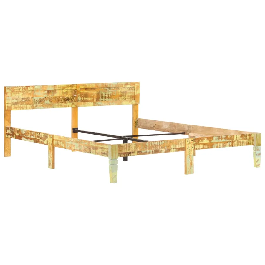 Cadre de lit sans matelas Bois de récupération massif 180x200cm - 2
