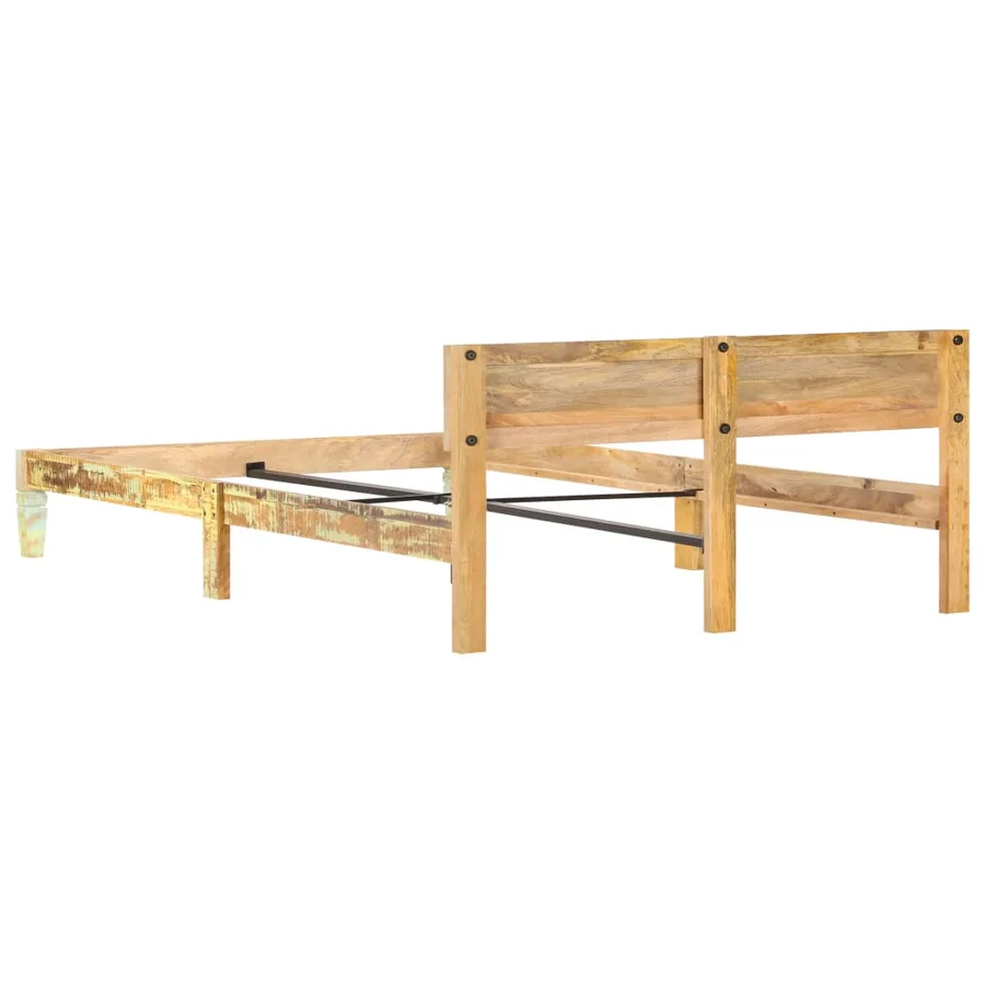 Cadre de lit sans matelas Bois de récupération massif 180x200cm - 5
