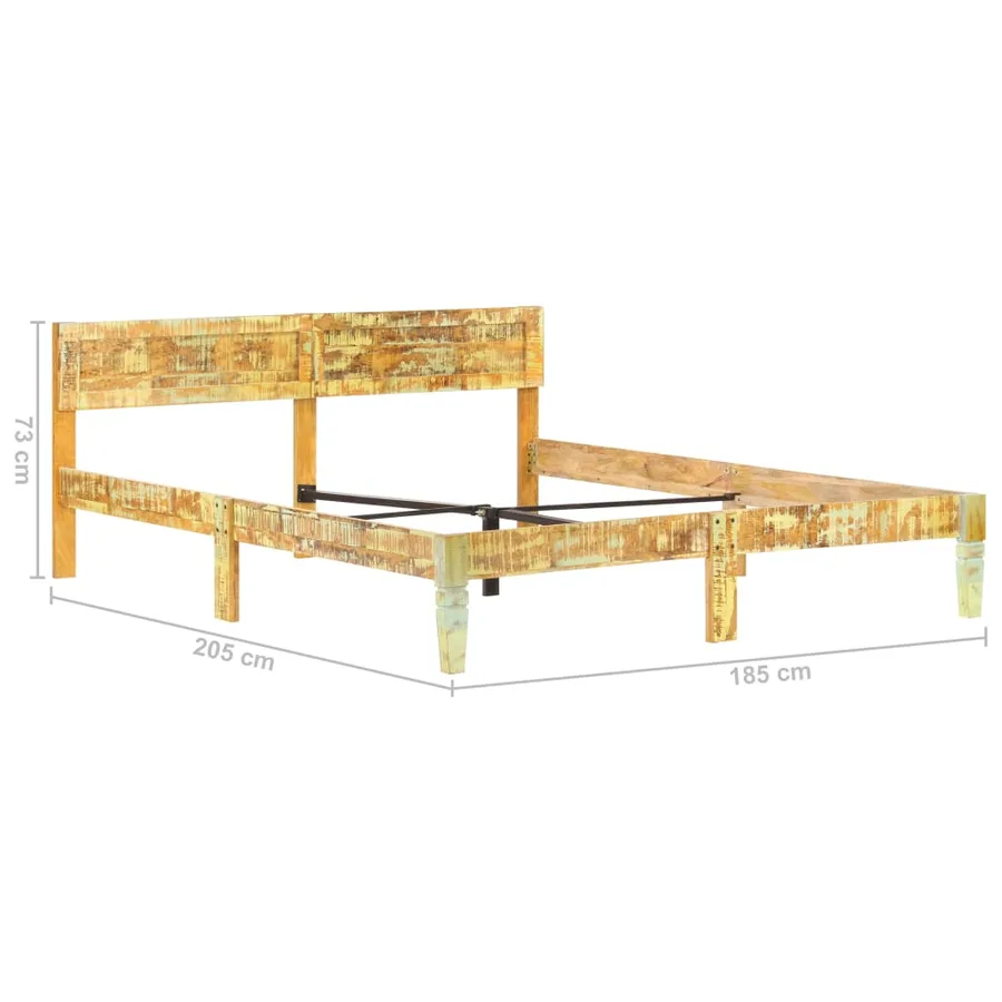 Cadre de lit sans matelas Bois de récupération massif 180x200cm - 8