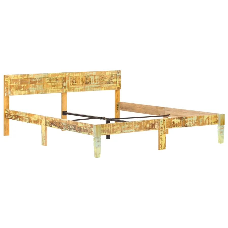 Cadre de lit sans matelas Bois de récupération massif 180x200cm - 9