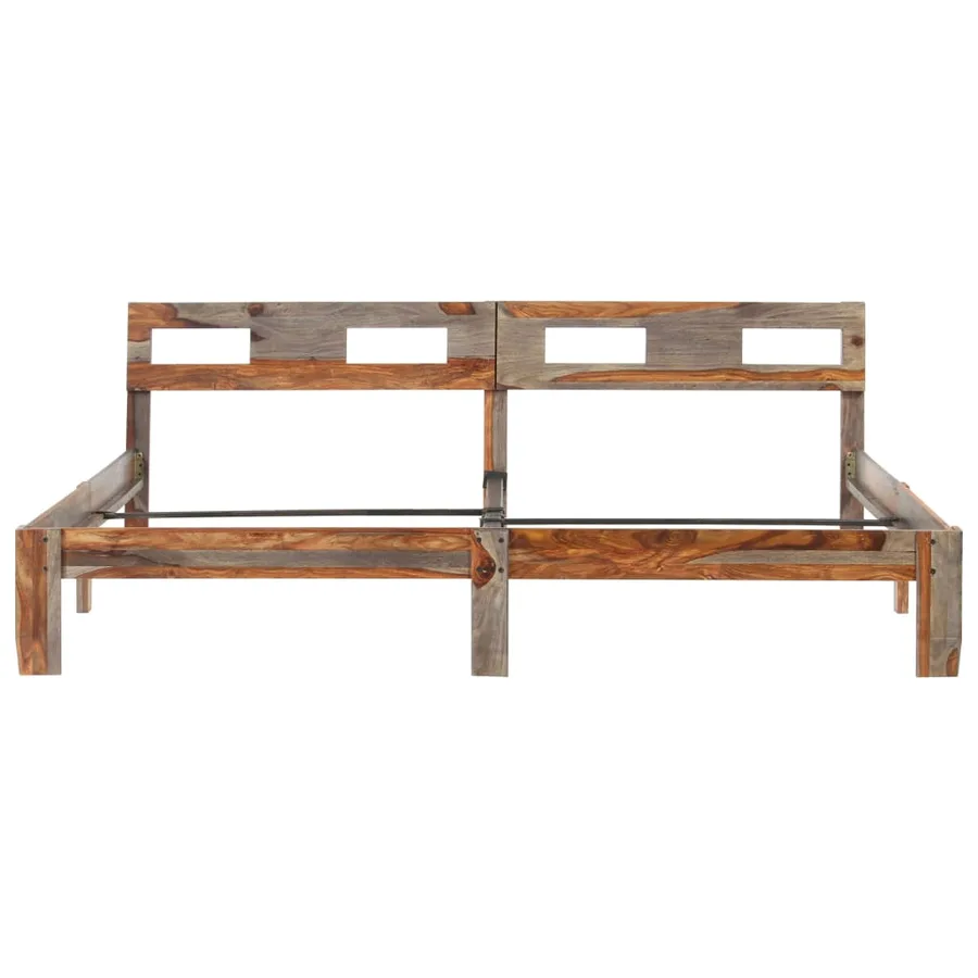 Cadre de lit sans matelas bois massif 200x200 cm - 3