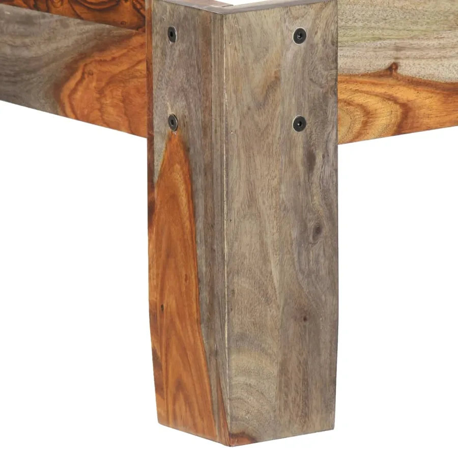 Cadre de lit sans matelas bois massif 200x200 cm - 7