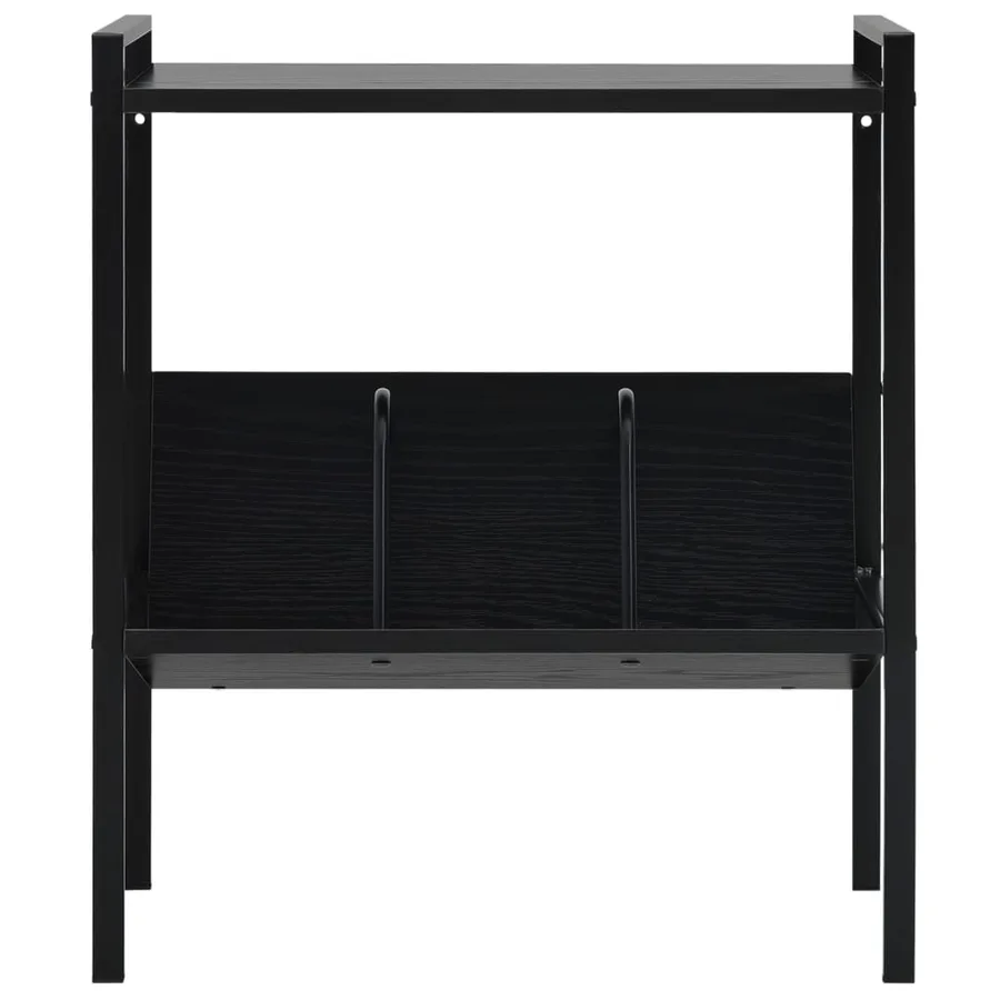 Bibliothèque 2 niveaux Noir 52x28x59 cm bois d'ingénierie - 3