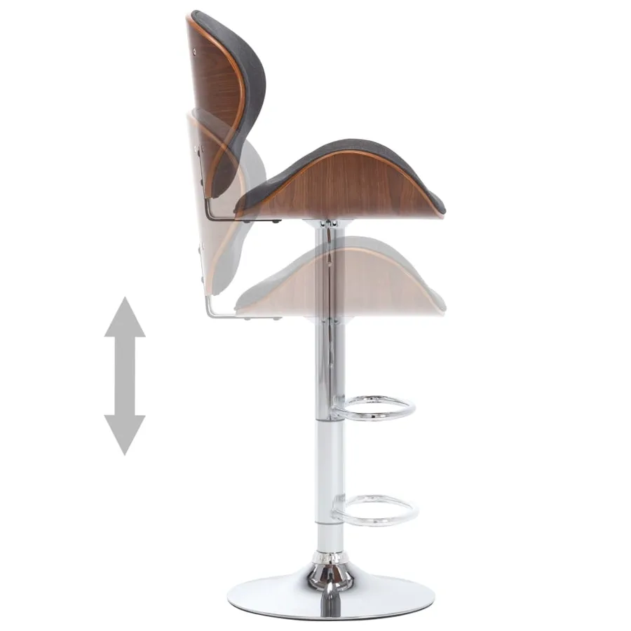 Tabouret de bar Gris Tissu - 4