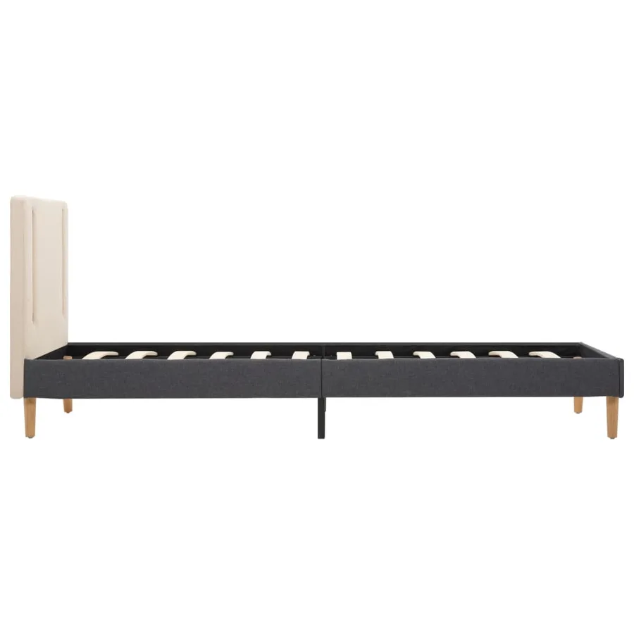 Cadre de lit avec LED Crème et gris foncé Tissu 100 x 200 cm - 6